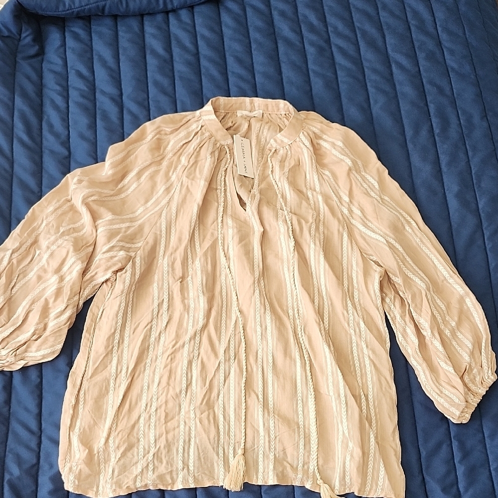 Gemma + Jane Striped Cream Blouse